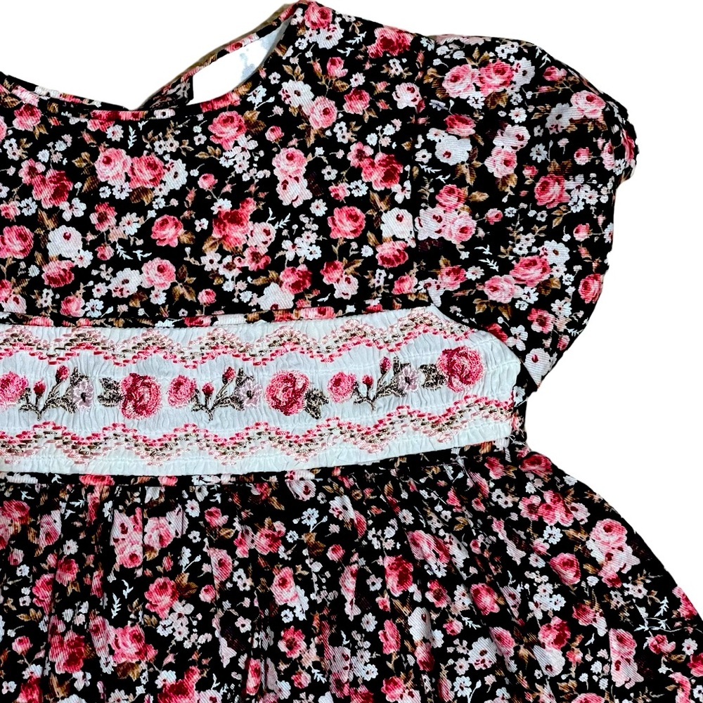 Little Girls Long Sleeved Floral Dress